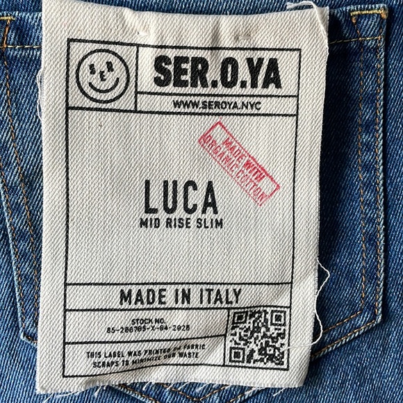 SER.O.YA new with tag jeans. Luca. mid rise slim. size 28x28 - Picture 3 of 9